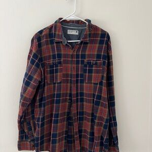 Retrofit Flannel Red and Blue Plaid Shirt